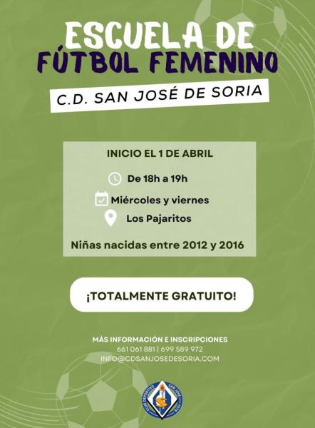 El C.D. San José de Soria presenta su Escuela de Fútbol Femenina y su renovada página web